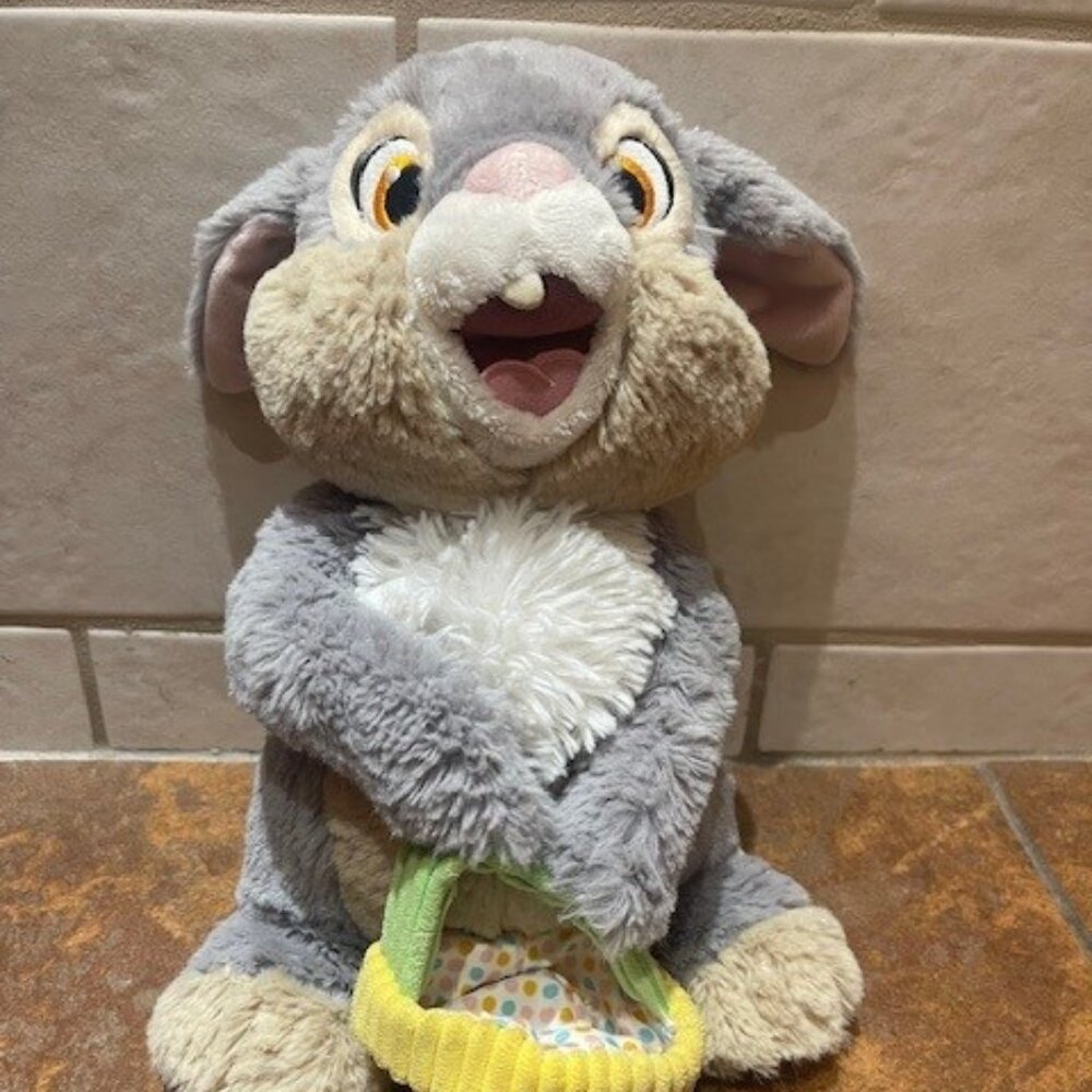 Disney Hallmark Thumper Plush with Easter Basket Stuffed Animal Bunny Rabbit 10"